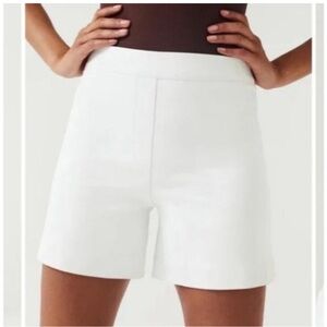 Spanx On The Go Silver Lining 6" Shorts Classic White NWT Womens Sz XL
